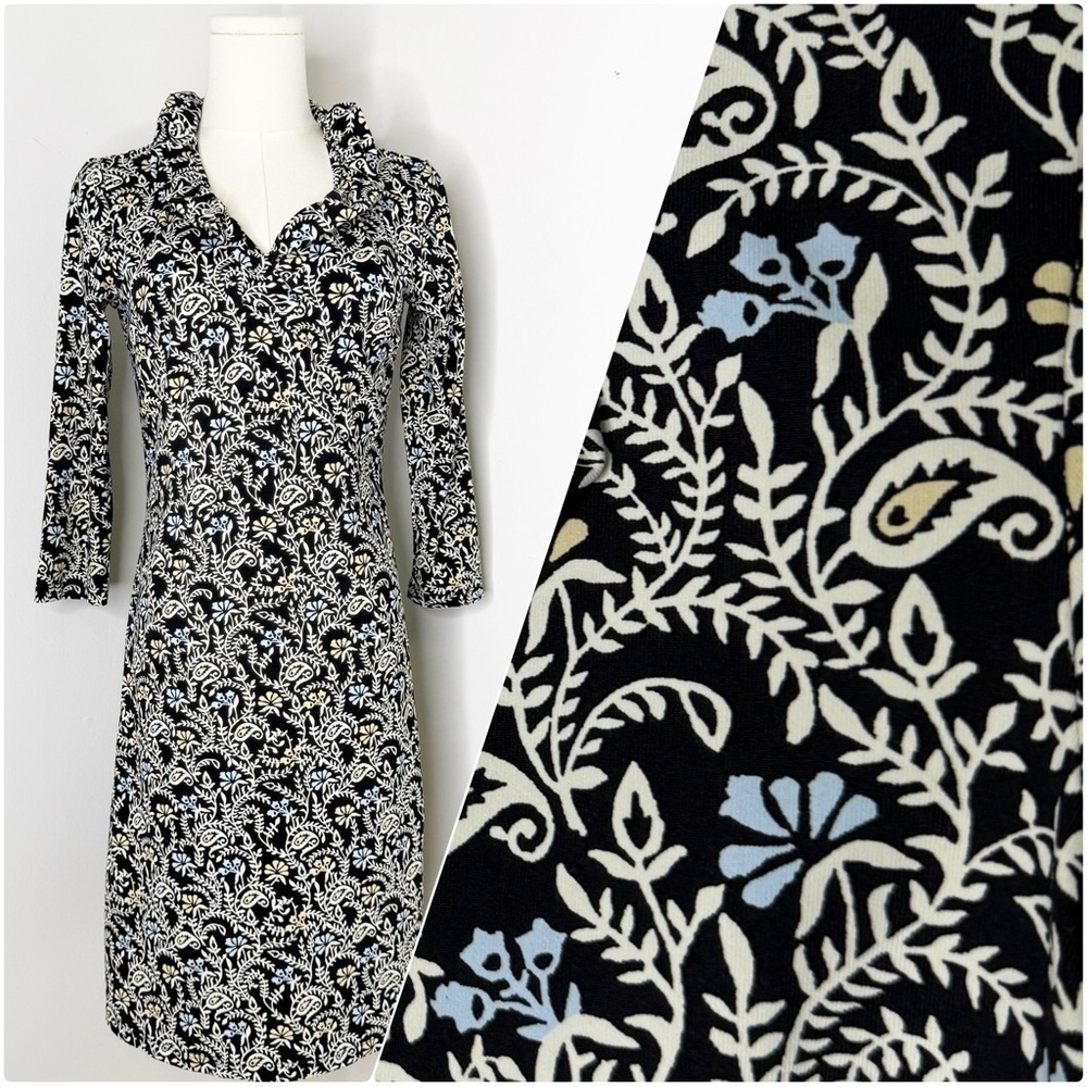 J.McLaughlin Collared Knit Dress Ruffled Neck Size XS